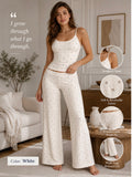 Floral Spaghetti Strap Wide-Leg Pajama Set